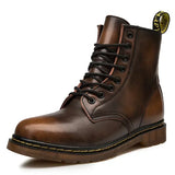 Men's & Women's Genuine Leather Motorcycle Boots – Waterproof, Anti-Slip Ankle Boots for All Seasons