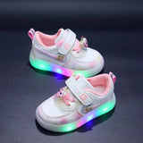Girls' Light-Up Sneakers – Princess Elsa Casual Shoes with LED Lights for Kids