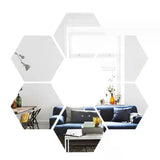 Pegatinas de pared con espejos hexagonales en 3D: decoración moderna para el hogar