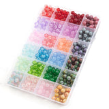 28-Color Glass Beads DIY Jewelry Making Kit – 8mm Round Crystal Beads with Accessories