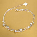 925 Sterling Silver Charm Bracelet – Elegant & Trendy Unisex Jewelry