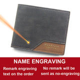 Personalized Men's Slim Wallet – Engraved Name Card Holder with Photo Insert & Money Clip