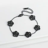 Adjustable Five-Flower Stainless Steel Bracelet for Women