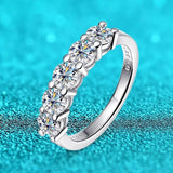 925 Sterling Silver Moissanite Wedding Band – D Color VVS1 Engagement Ring for Women