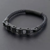 Men's Geometric Leather Bracelet with Zinc Alloy Magnet Clasp – Hiphop/Rock Fashion Accessory