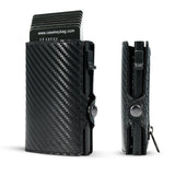 Slim RFID Blocking PU Leather Wallet – Minimalist Pop-Up Card Holder for Men & Women
