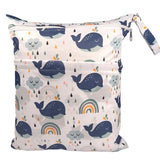 [Sigzagor] Bolsa seca y húmeda con dos cremalleras para pañales de bebé, impermeable, reutilizable, 36 cm x 29 cm