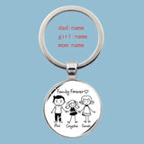 Llavero con foto personalizado: colgante con nombre de familia personalizado con cristal grabado para regalos y recuerdos
