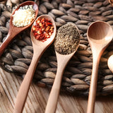 Juego de 6 cucharas de madera para té y café: juego de agitadores de mango largo para miel y postres