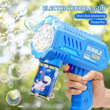 10-Hole Electric Bubble Gun for Kids - Automatic Bubble Blower with Flashing Lights