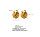 Pendientes de aro de acero inoxidable de moda: elegantes joyas bañadas en oro para mujer