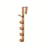 1 percha de plástico para colgar sobre la puerta del dormitorio, con 5 ganchos, para colgar ropa, bolsos y carteras, organizador de almacenamiento para el hogar
