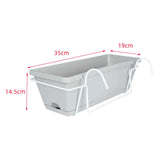 Hanging Balcony Railing Planter with Tray and Rack for Outdoor Gardening