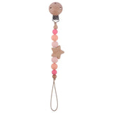 Clip para chupete de bebé personalizado: colgante de mordedor con cuentas de madera y silicona con nombre personalizado