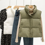 Women’s Thick Cotton Down Vest – Casual Outerwear for Autumn & Winter