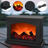LED Flame Effect Fireplace Light - USB/Battery Powered Decorative Lamp for Home & Parties