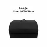PU Leather Car Trunk Organizer Box with Lid | Foldable Auto Storage Bag for Vehicle Cargo