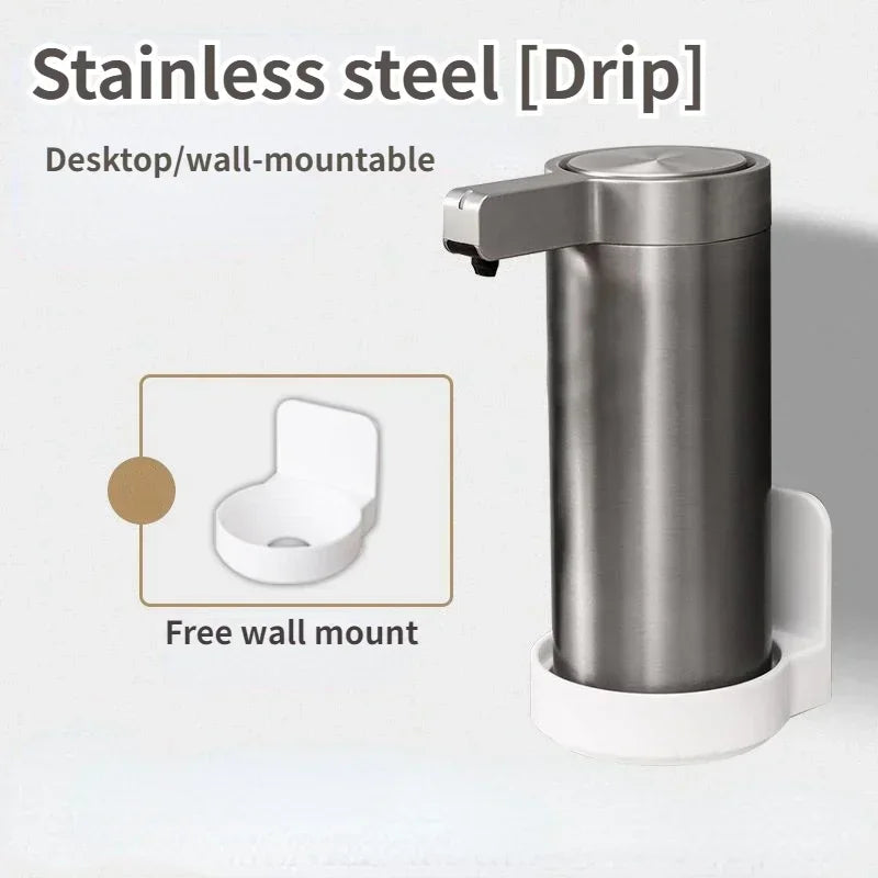 Dispensadores automáticos de jabón líquido de acero inoxidable 304, botella de loción de metal para cocina, sensor de inducción sin contacto, accesorios de baño