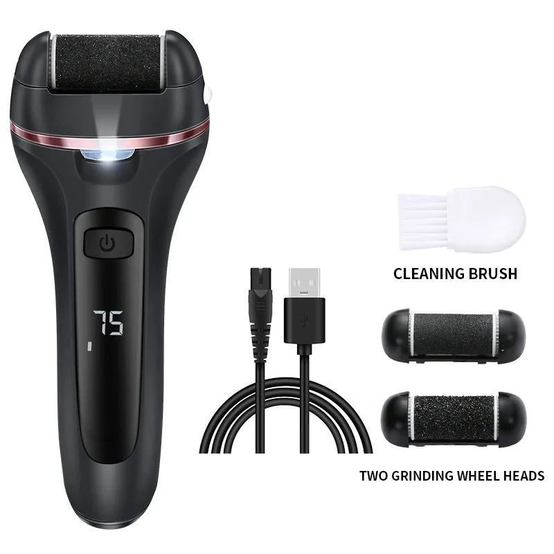 Electric Pedicure Foot File - Rechargeable Callus Remover for Heels