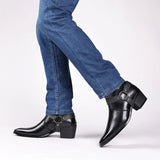 Men’s Pointed Toe Chelsea Boots – Roman Style PU Ankle Boots with Elastic Closure