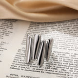 Stainless Steel Irregular Geometric Knot Ring – Trendy Minimalist Statement Jewelry for Women