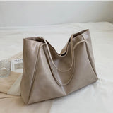Vintage Red Tote Bag – Large Capacity PU Leather Shoulder Bag for Women