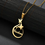 Collar con nombre y corona personalizado: joyas de acero inoxidable personalizadas para hombres y mujeres