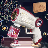 Astronaut Bubble Machine Gun for Kids – 360° Leak-Proof, LED Light, Automatic Bubble Blower