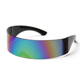 Gafas de sol futuristas con visera estrecha Cyclops: gafas con protección UV400 y láser espejado para hombres y mujeres