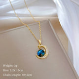 Trendy Stainless Steel Star Pendant Necklace – Women’s Zircon Charm Jewelry