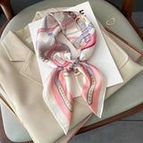 Luxury 70×70cm Silk Square Scarf – Elegant Satin Hairband & Neckerchief