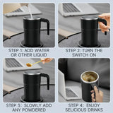 Self-Stirring Smart Coffee Mug with Digital Temperature Display – Portable Automatic Mixing Cup