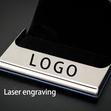 Tarjetero de acero inoxidable personalizado con grabado personalizado