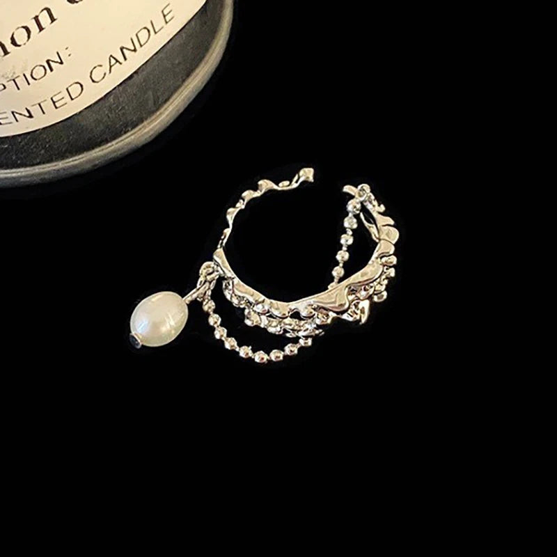 Minimalist Silver Color Geometric Wedding Band – Trendy Party Jewelry for Women