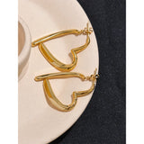 Heart-Shaped Stainless Steel Hoop Earrings with PVD Gold Plating – Elegant and Lightweight Jewelry for Women