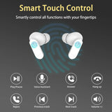 Auriculares inalámbricos TWS: auriculares con cancelación de ruido ANC, Bluetooth 5.3, control táctil y graves supergraves