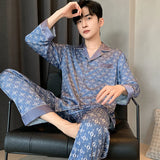 Men’s Silk Satin Pajama Set – Lightweight Luxury Sleepwear with Turn-Down Collar