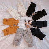 1Pair Women Touch Screen Winter Gloves Autumn Winter Warm Thick Gloves Touch Screen Skiing Gloves Casual Windproof Glove Girls A