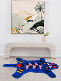 Bonita alfombra suave con temática de animales: antideslizante, acogedora y decorativa