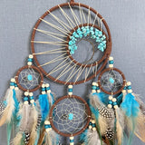 Handmade Tree of Life Dream Catcher with Feathers & Beads