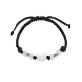 Natural Moonstone & Obsidian Couple Bracelets – Handmade Adjustable Cat Design