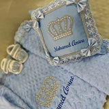 Luxury 5-Piece Newborn Take-Home Set with Jewelry Crown, Mittens, Hat, Shoes & Blanket