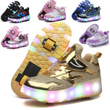 Unisex LED Light-Up Casual Shoes for Kids – Hook & Loop Sneakers with PU Upper and Non-Slip Rubber Sole
