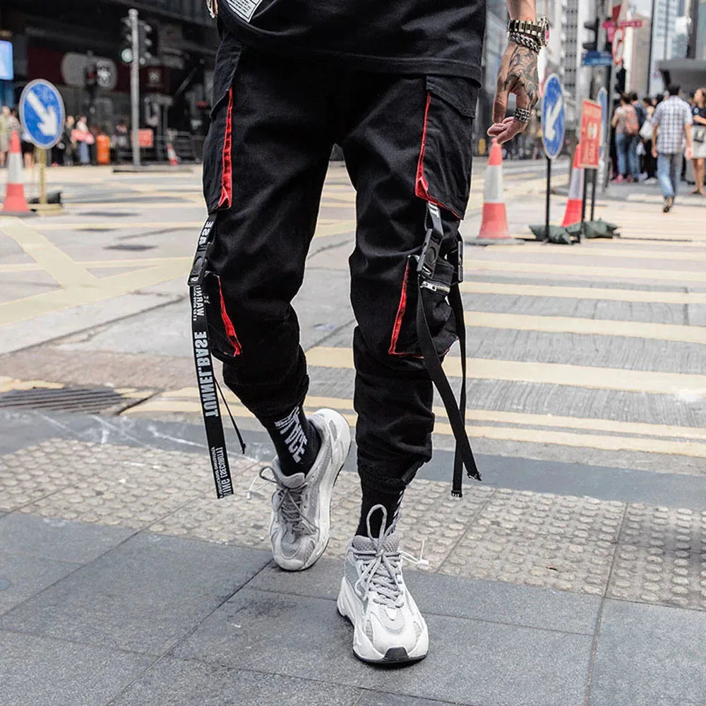 Men’s Hip Hop Pencil Pants with Elastic Waist – Comfortable Full-Length Ankle-Length Cotton Blend Casual Pants