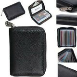 RFID Blocking Leather Wallet – Stylish Credit Card Holder with 20 Slots for Men