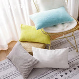 Funda de cojín de pana a rayas, funda de almohada suave para sofá y sala de estar, decoración del hogar, disponible en varios tamaños