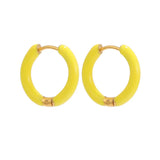 Stainless Steel Enamel Hoop Earrings for Women – Trendy Summer Style