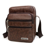 Men’s Leather Sling Shoulder Bag – Compact PU Crossbody Satchel for Daily Use