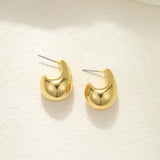 Gold-Plated Dome Drop Earrings – Vintage Statement Jewelry for Women