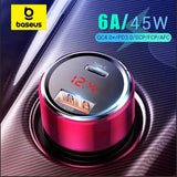 45W Fast Charging Car Charger – Dual USB & Type-C Ports